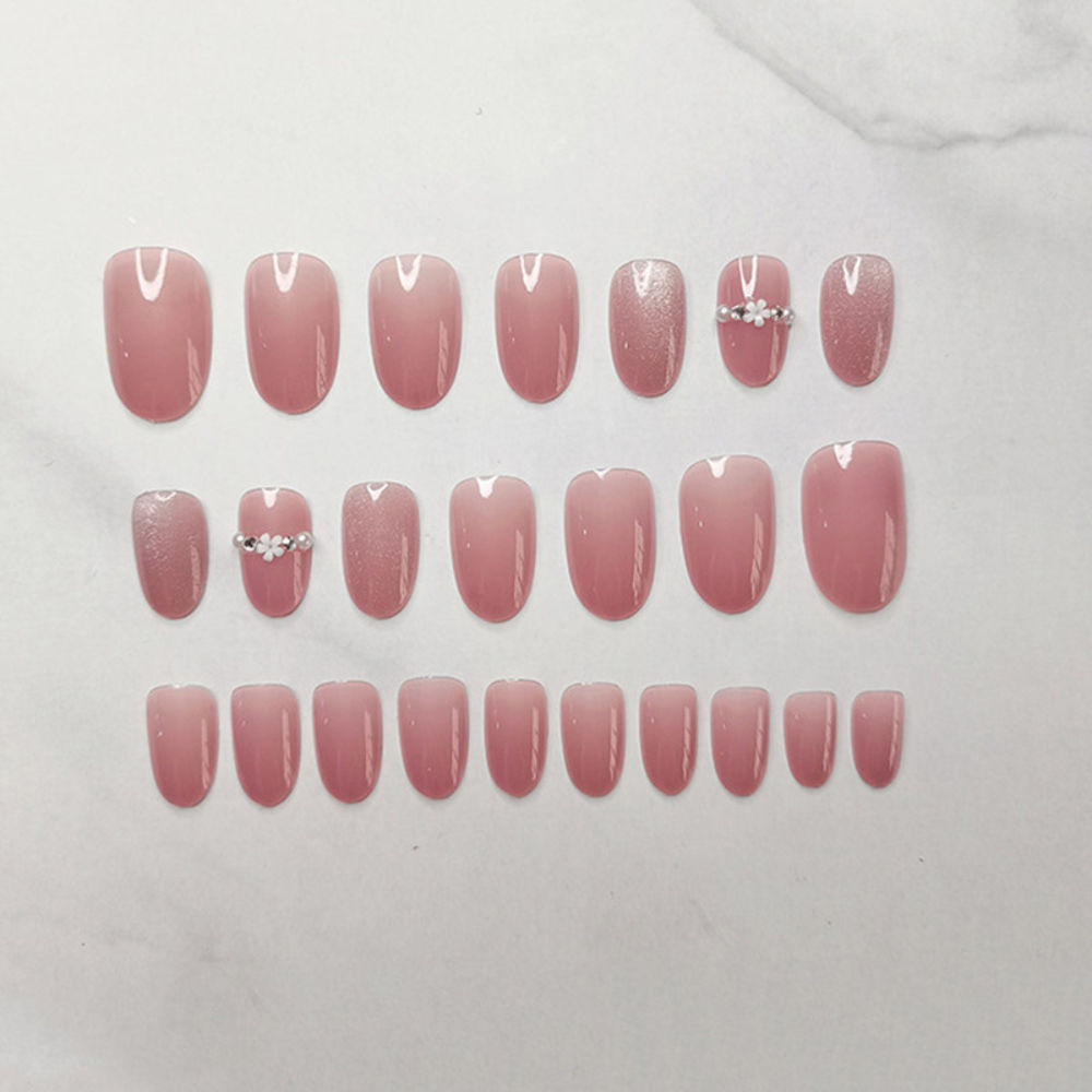 Designer Cats Eye Pink Color With 3D Pearl & Flower