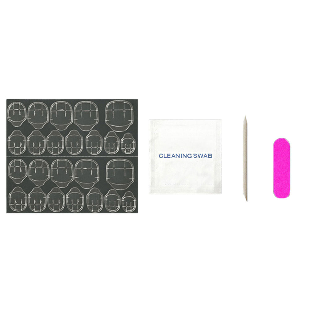 Reusable Artifical Fake Press On Nails French White Curve Design