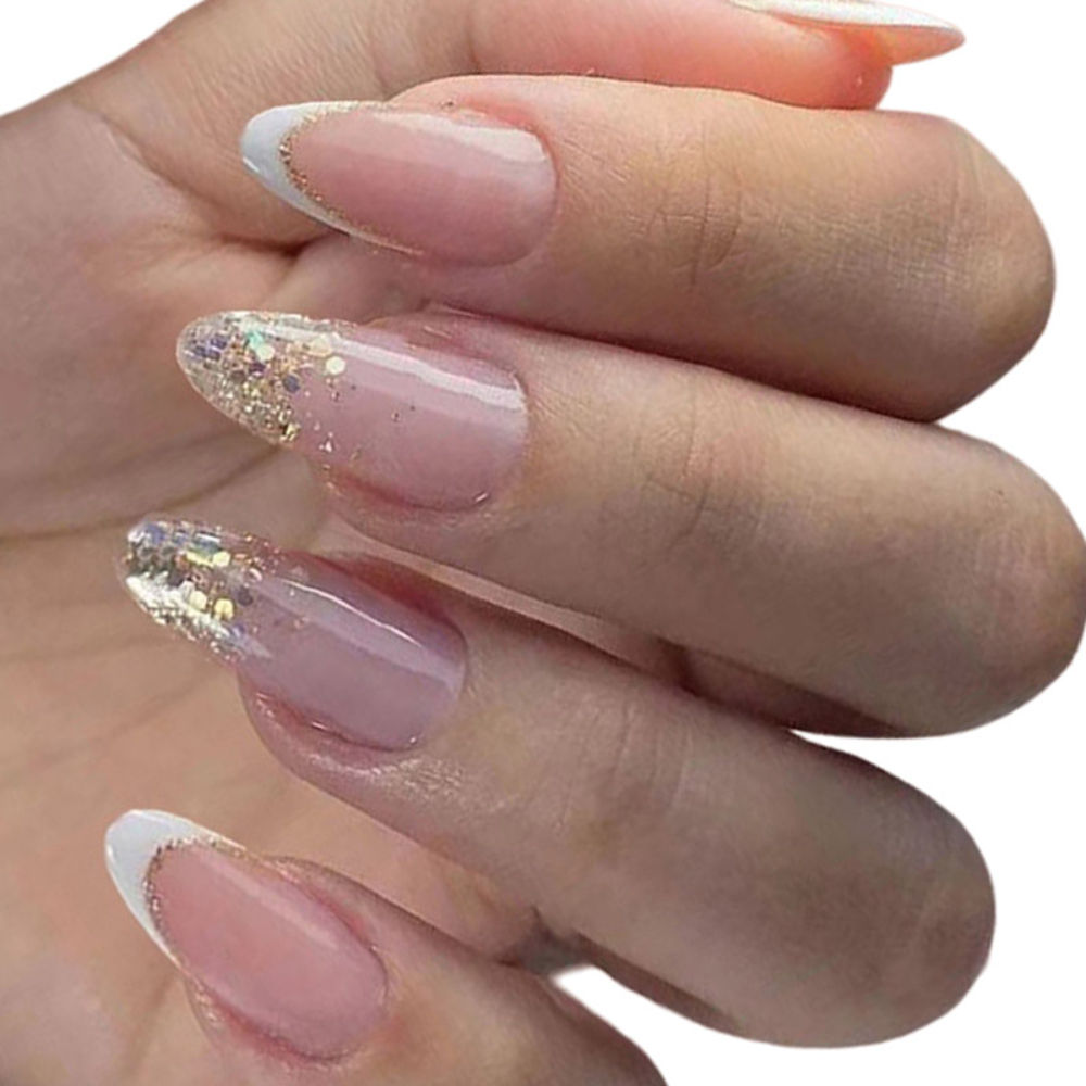 Light Nude Pink Color With Golden Glitter