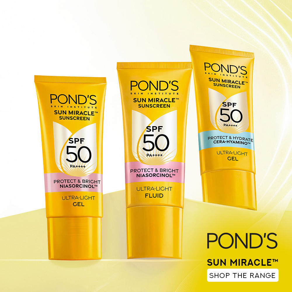 POND’S Sun Miracle SPF 50 PA+++ Crème Gel Sunscreen - Protect & Bright, With Niacinamide