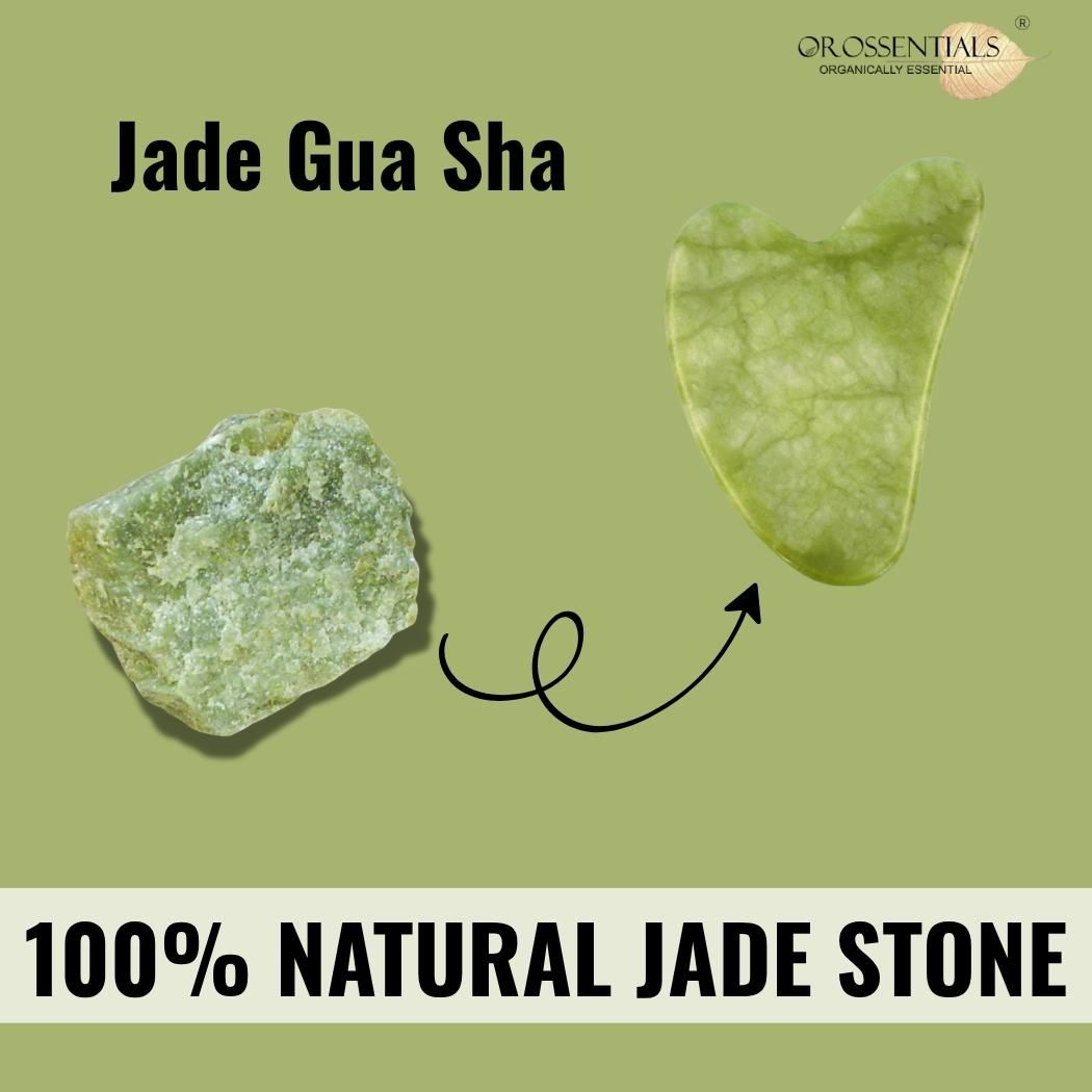 Jade Gua Sha Stone Face Massager For Face, Neck Glow & Skin Brightening