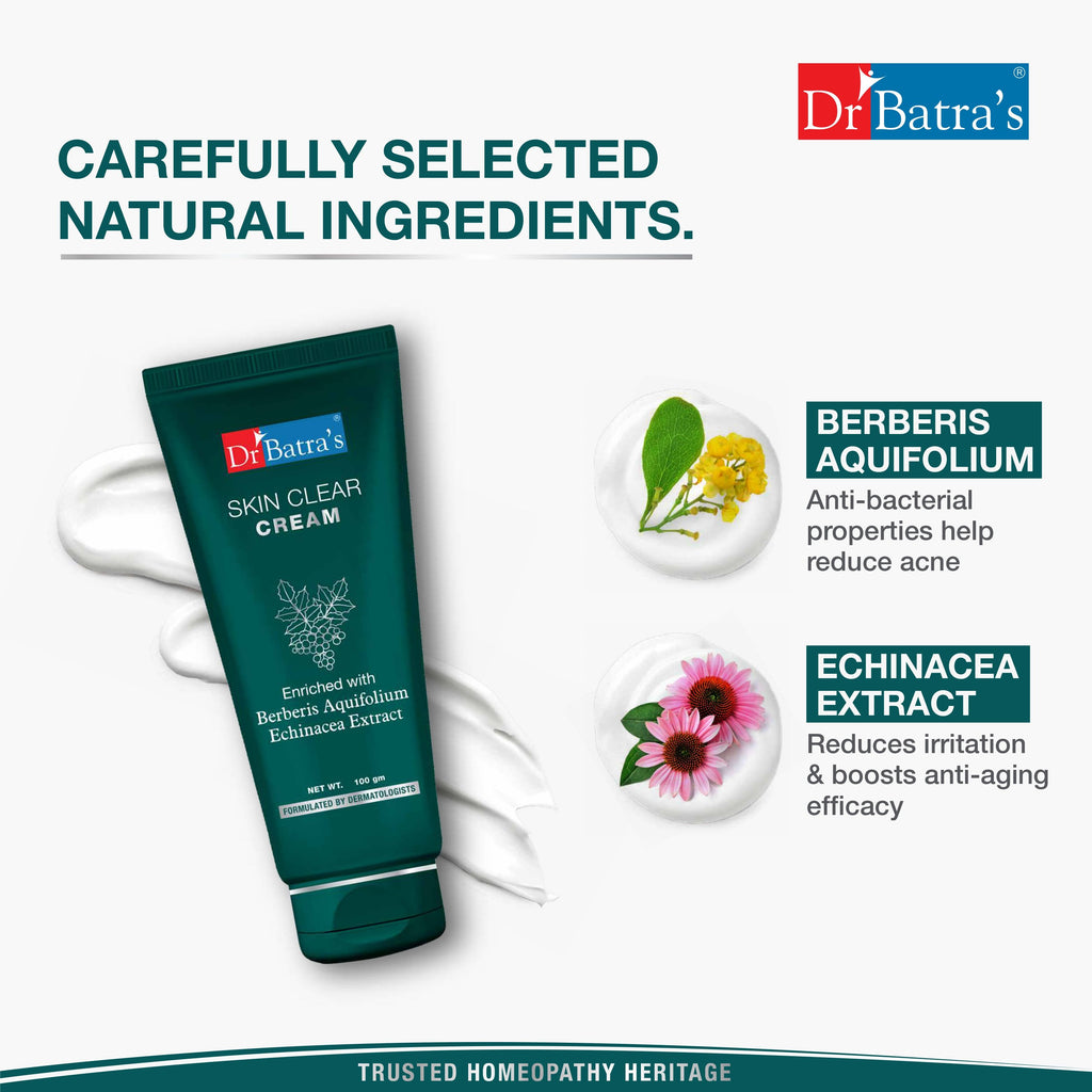 Dr Batras Skin Clear Cream- Enriched With Aquifolium Extract Olive Oil & Echinacea Purpurea