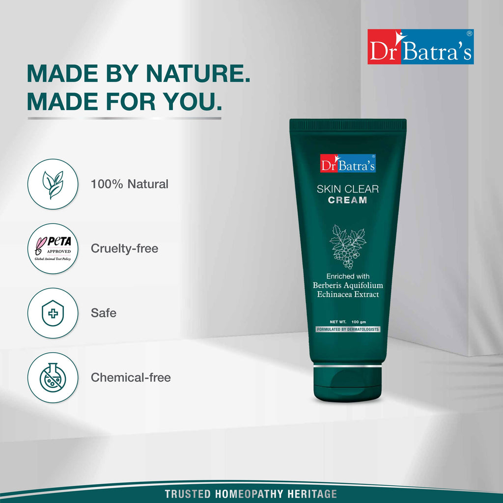 Dr Batras Skin Clear Cream- Enriched With Aquifolium Extract Olive Oil & Echinacea Purpurea