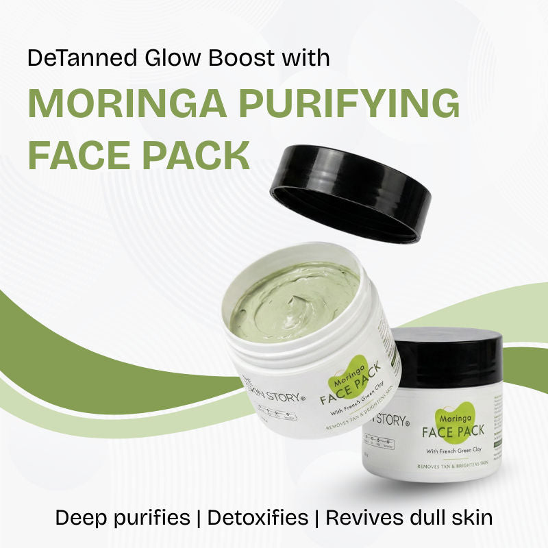 Moringa Face Pack For Deep Cleansing Removes Tan Blackheads Dead Skin, Tightens Pores