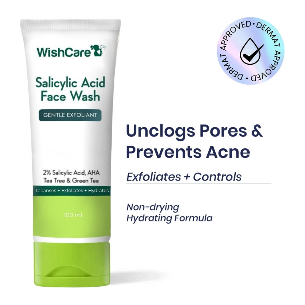 2% Salicylic Acid Face Wash with AHA, Greentea & Tea Tree -Oil Control-Reduces Sebum & Acne