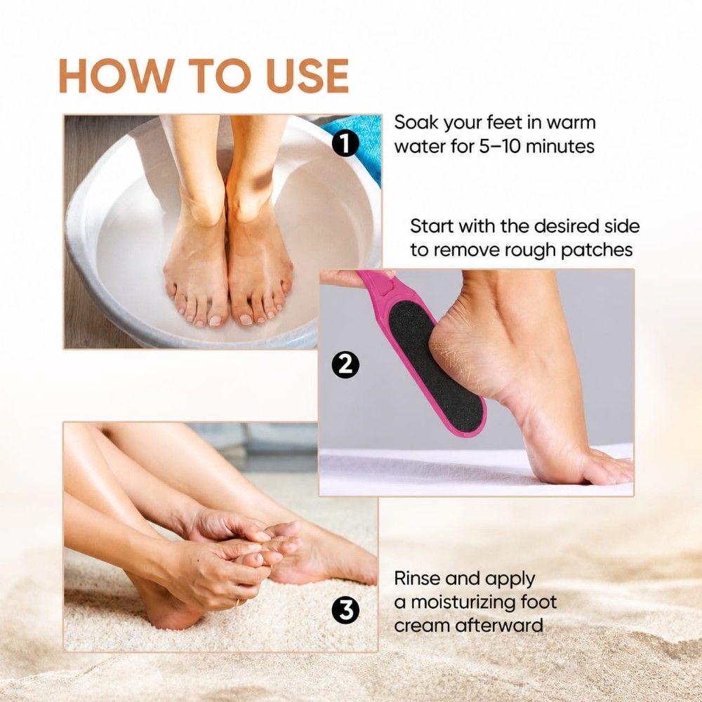 Double Sided Emery Foot File Callus, Dead Skin Remover for Smooth Pedicure Feet