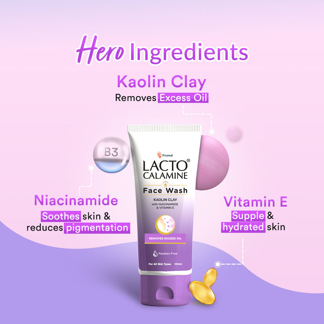 Face Wash with Kaolin Clay, Niacinamide & Vitamin E for All Skin Types