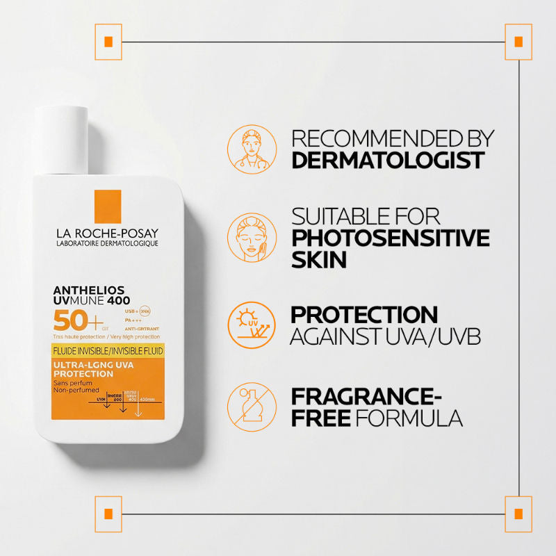 Anthelios UVMUNE400 Invisible Fluid SPF50+ Ultra-light Sunscreen for Sensitive Skin
