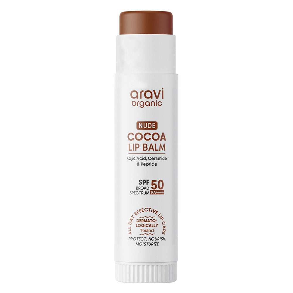 Nude Cocoa Lip Balm SPF 50 PA++++, Dark & Pigmented Lips, Kojic Acid & Ceramide