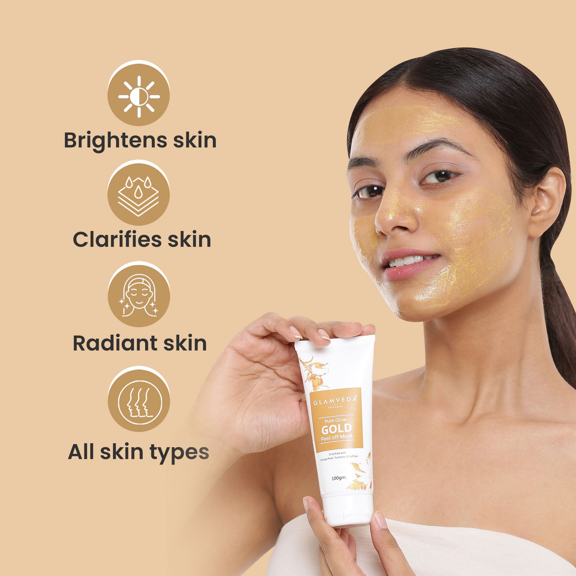Skincare Pure Glow Gold Peel Off Mask