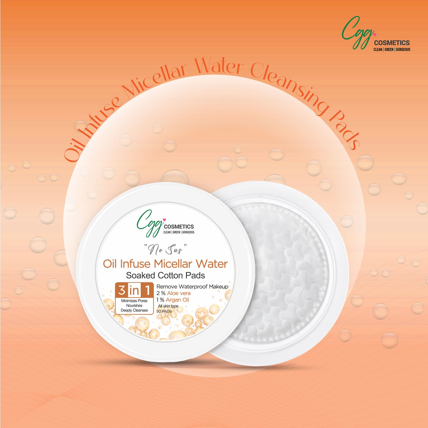 Oil Infuse Micellar Cotton Pads (100) + Free Korean Makeup Remover Pads (Small)
