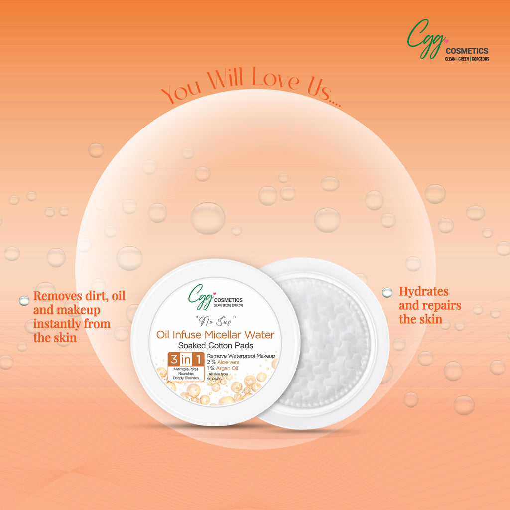 Oil Infuse Micellar Cotton Pads (100) + Free Korean Makeup Remover Pads (Small)
