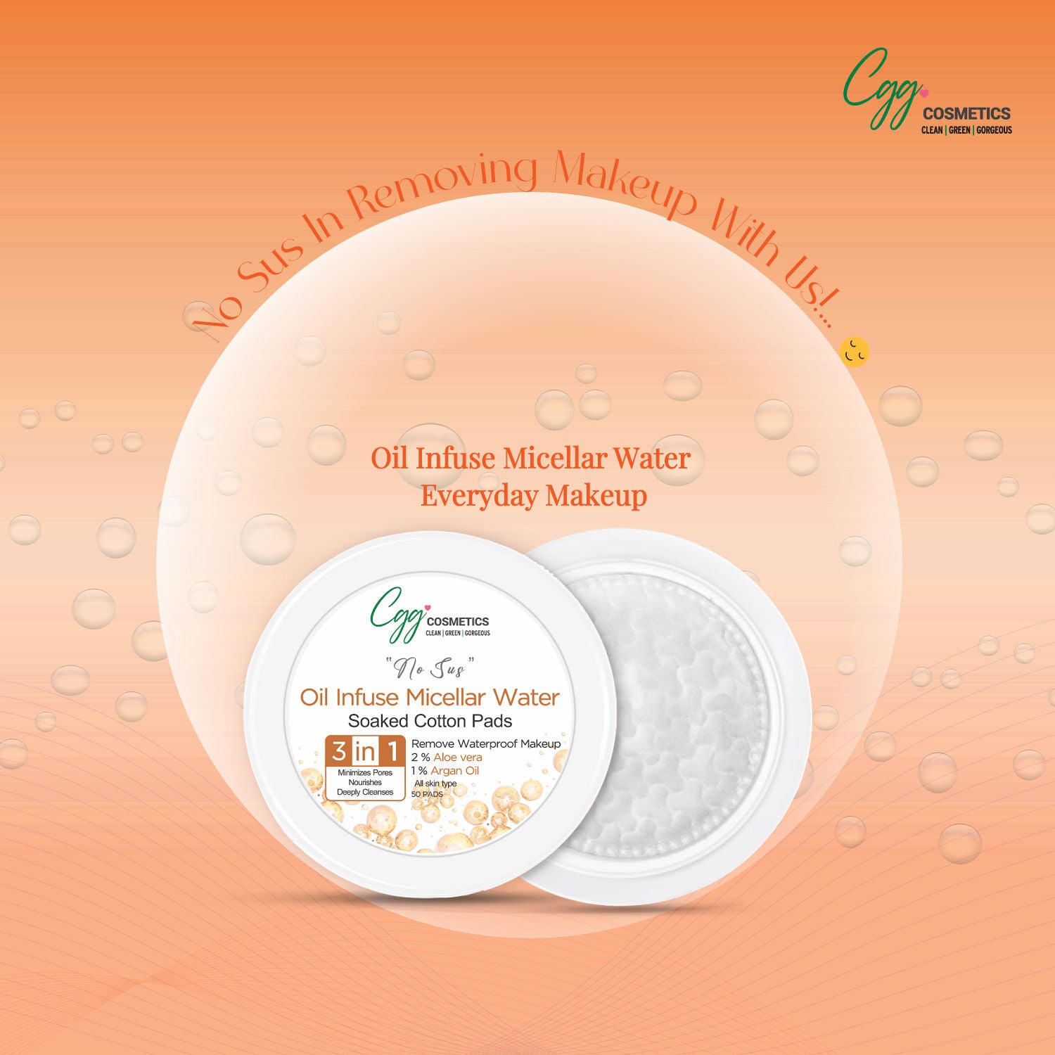 Oil Infuse Micellar Cotton Pads (100) + Free Korean Makeup Remover Pads (Small)