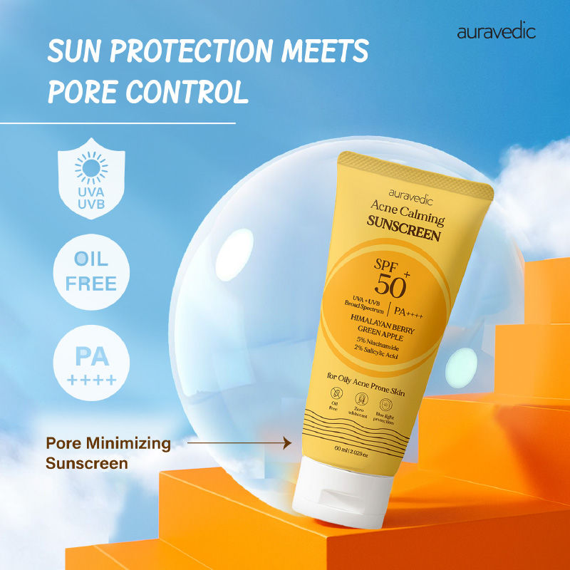 Acne Sunscreen for Oily Skin Pore Minimizing Sunscreen SPF 50 PA ++++ Gotu kola