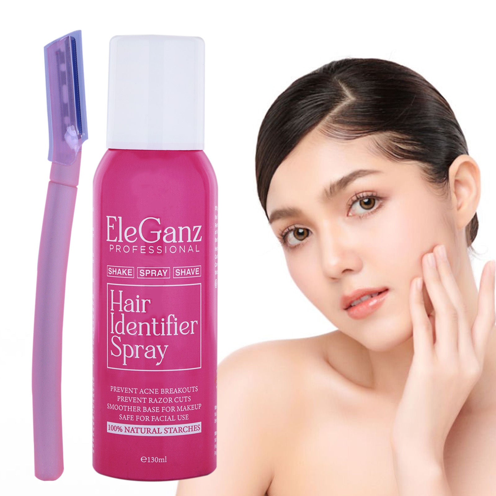 Hair Identifier Spray For Face Hair Removal & Razor Coz - 100% Natural Starches