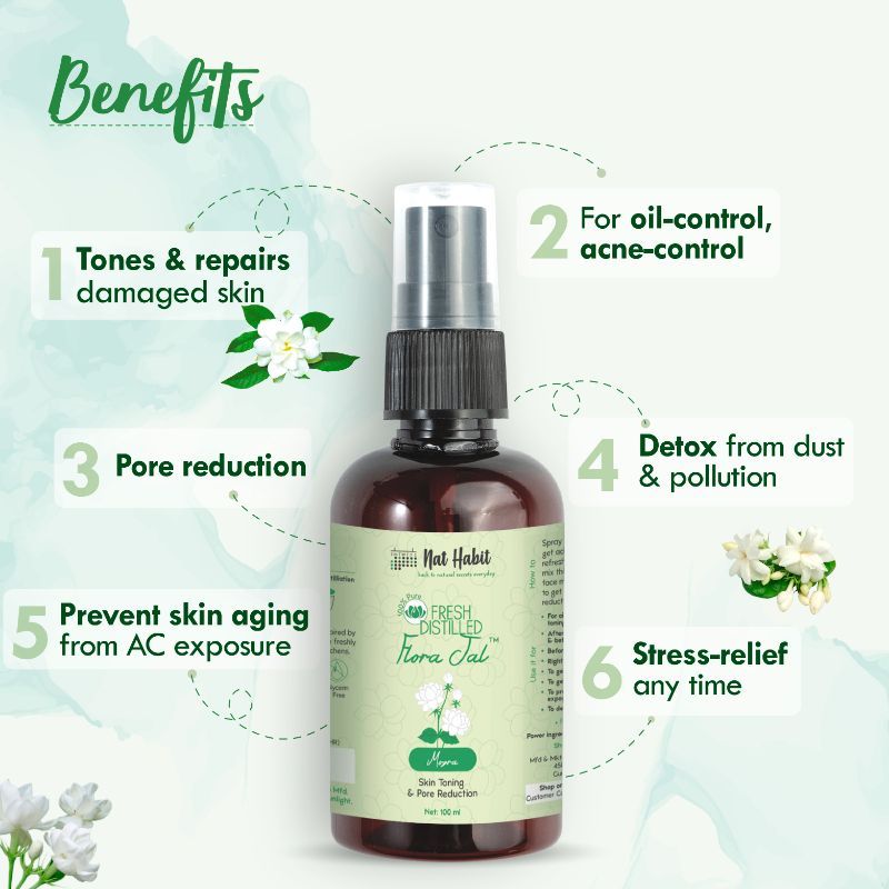 100% Pure Mogra Jal- Mogra Water, Toner & Face Mist for Oil Control, Acne & Skin Hydration