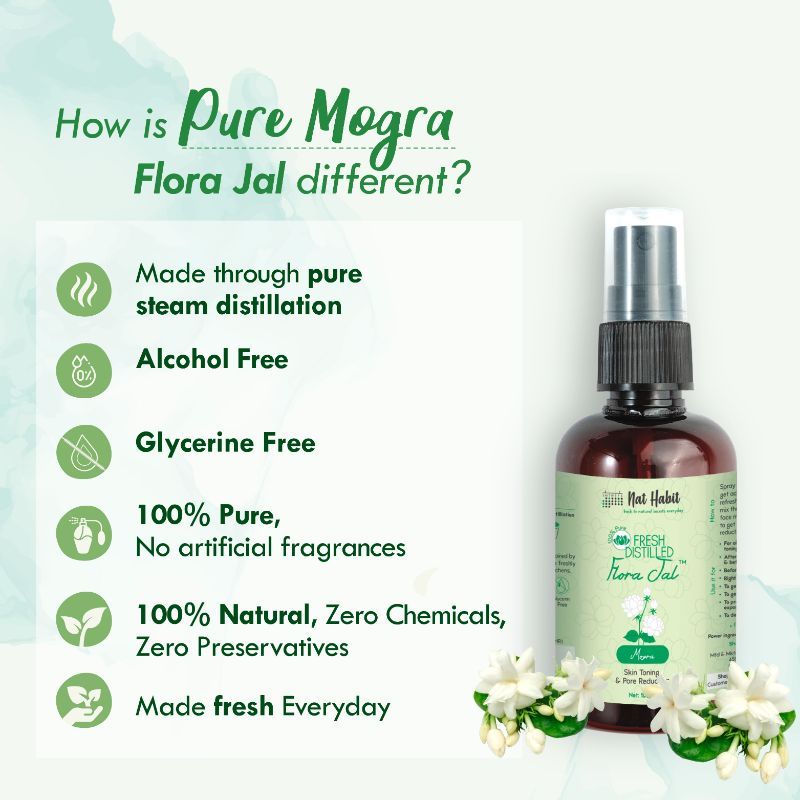 100% Pure Mogra Jal- Mogra Water, Toner & Face Mist for Oil Control, Acne & Skin Hydration