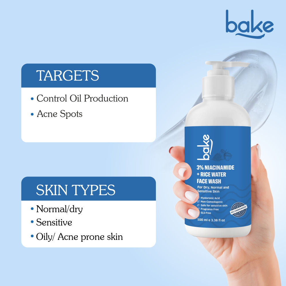 3% Niacinamide Face Wash with Rice Water for Acne Marks, Scars & Dark Spots