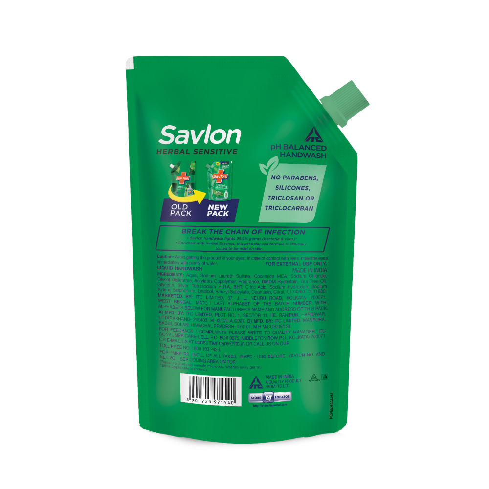 Herbal Sensitive PH Balanced Liquid Handwash Refill Pouch