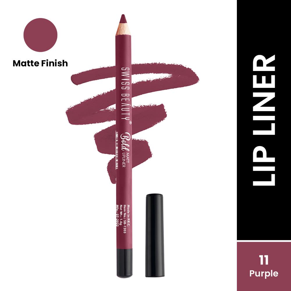 Bold Matt Lip Liner Pencil, Long-lasting , Matte Finish , Non-Drying - 11 Purple