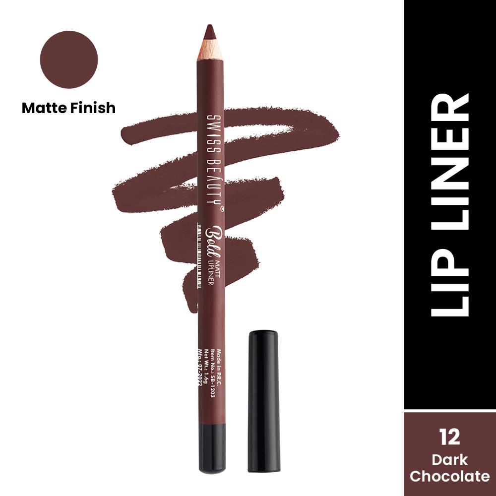 Bold Matt Lip Liner Pencil, Long-lasting , Matte Finish , Non-Drying