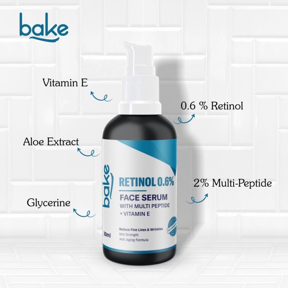 0.6% Retinol Serum For Anti Aging, Skin Tightening, Fine Lines & Wrinkles With 2% Multi Peptide