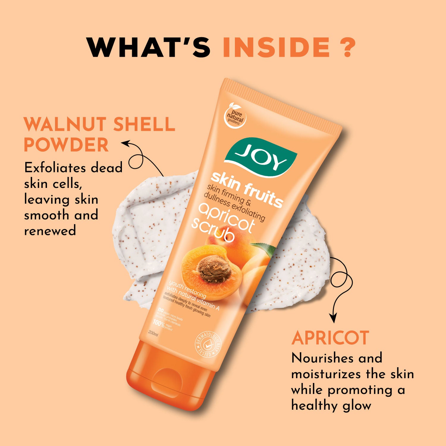 Apricot & Walnut Face & Body Scrub For Blackheads & Tan Removal