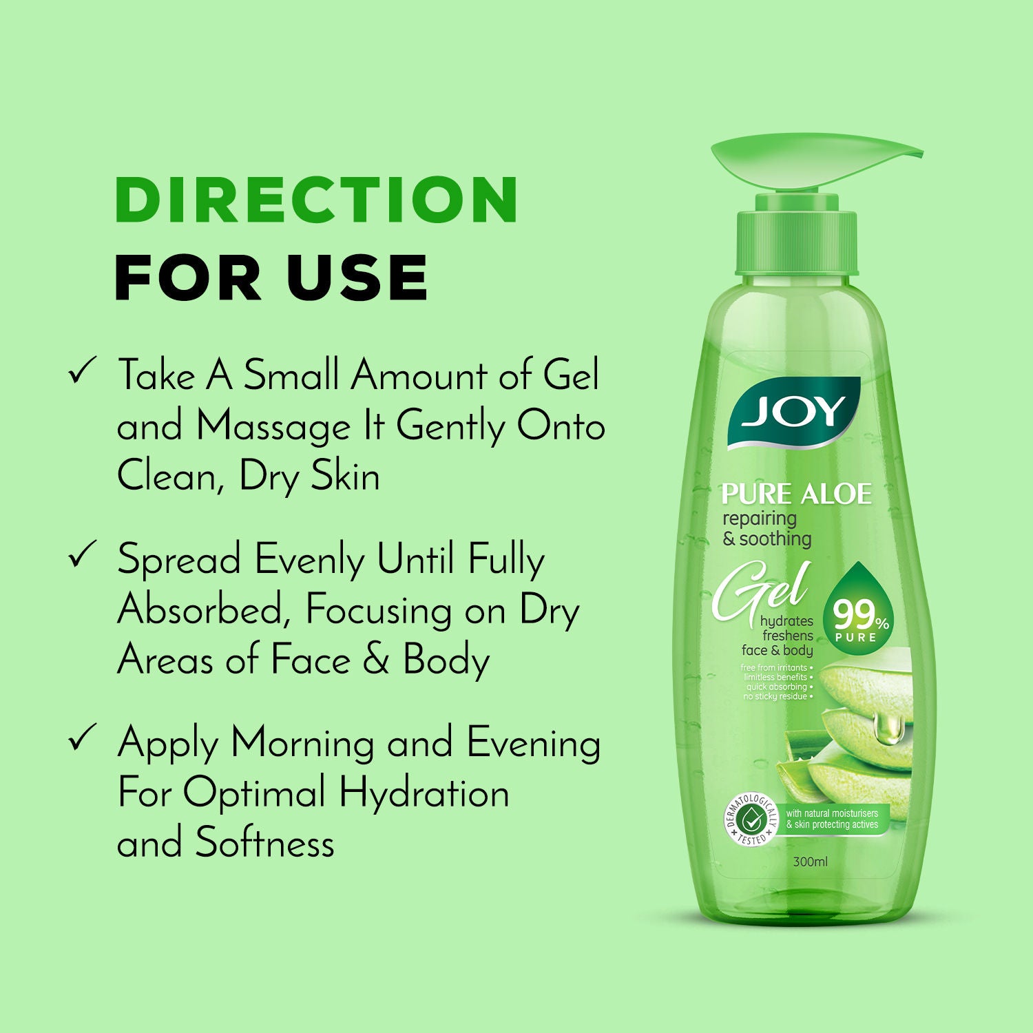99% Pure Aloe Vera Gel For Face & Body For Repairing & Soothing Skin For All Day Freshness