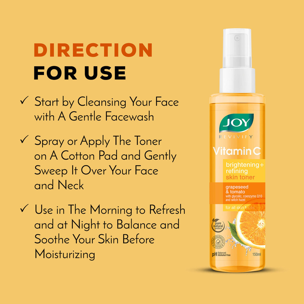 Vitamin C Face Toner For Skin Brightening - pH Balanced, Alcohol Free & For All Skin Types