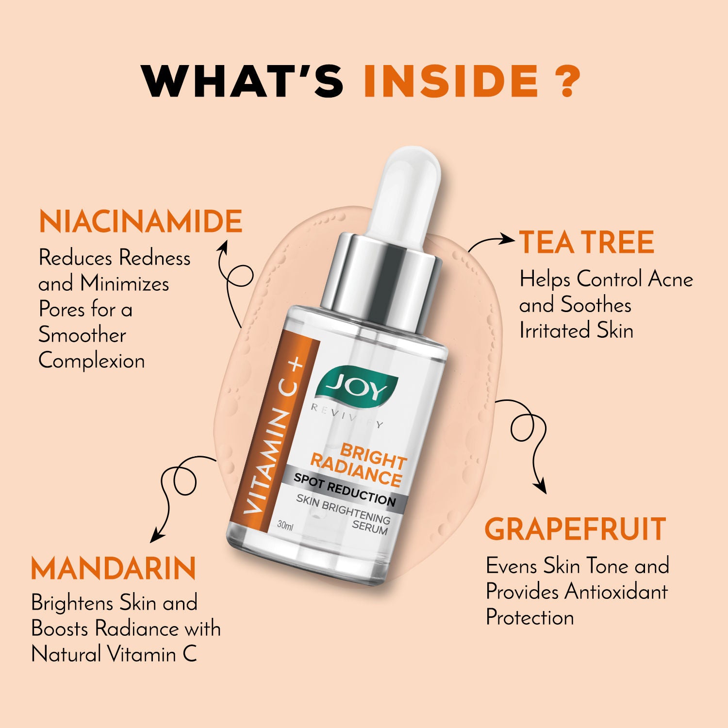 Skin Brightening Vitamin C + Face Serum For Glowing Skin, Controls Premature Ageing