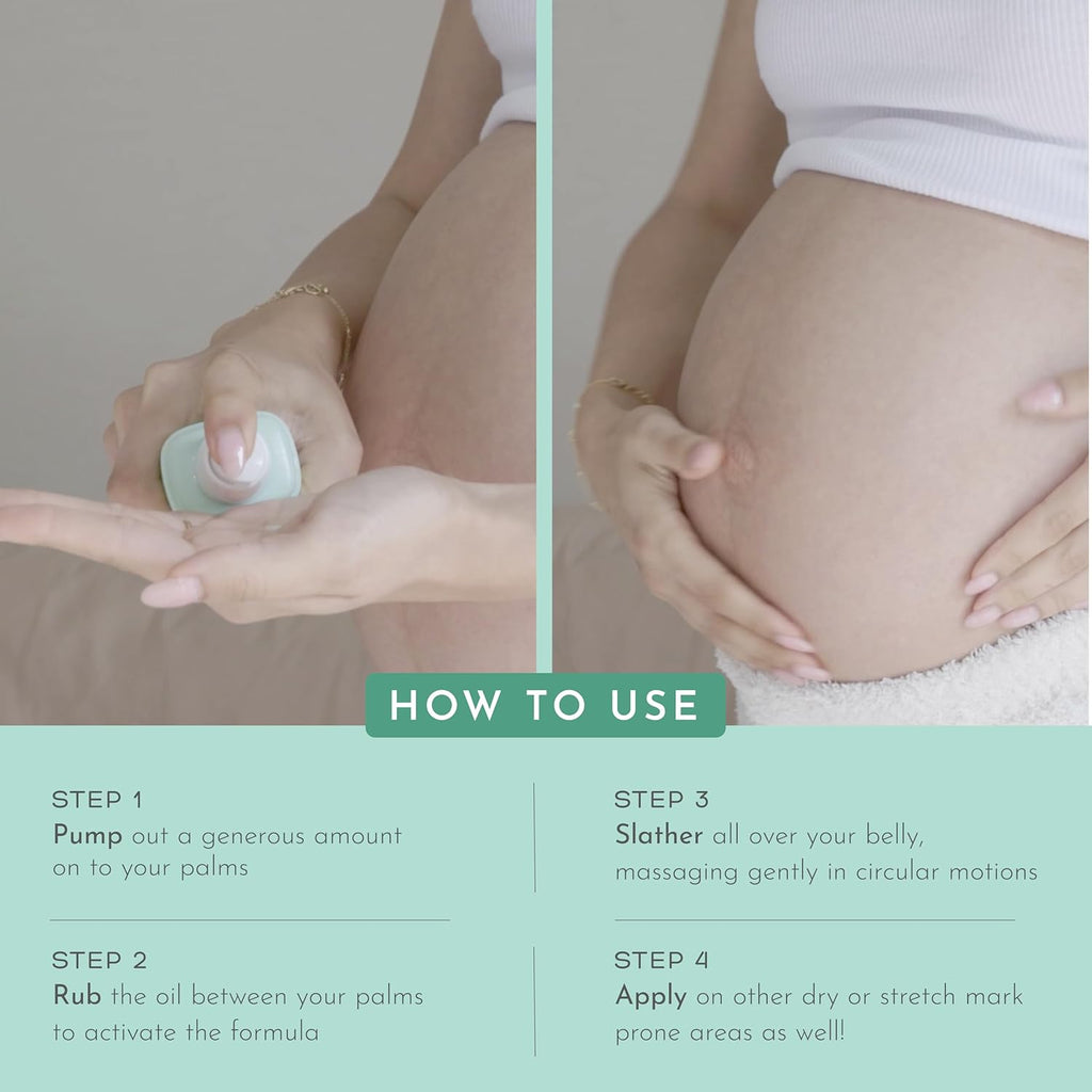 Belly Treatment Elixir - Body Oil For Stretch Marks; Fragrance Free, Pregnancy Safe