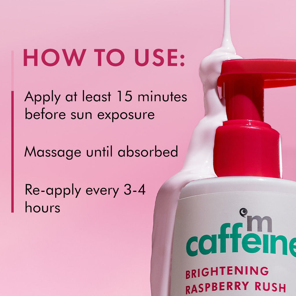 Brightening Raspberry Rush Serum Body Lotion SPF 50 PA+++ With Niacinamide Non-Sticky