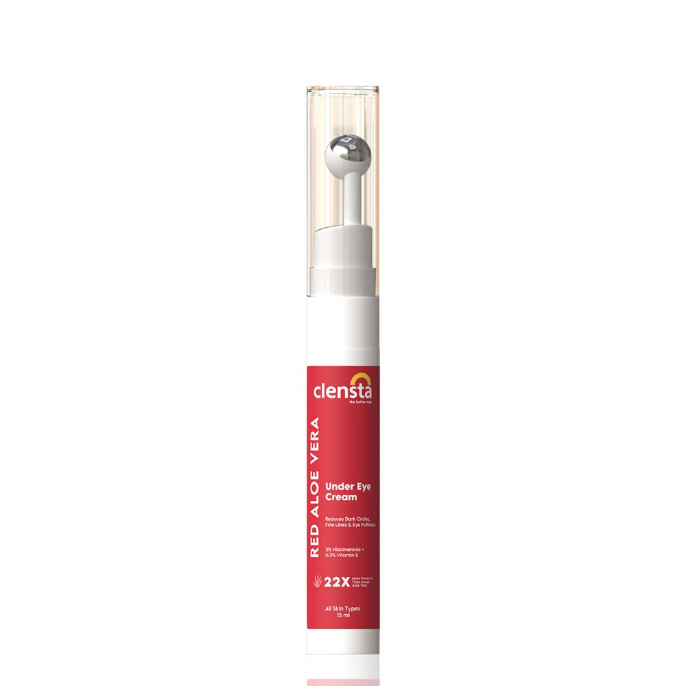 Red Aloe Vera Under Eye Cream with Niacinamide & Vitamin E for Reduces Dark Circles