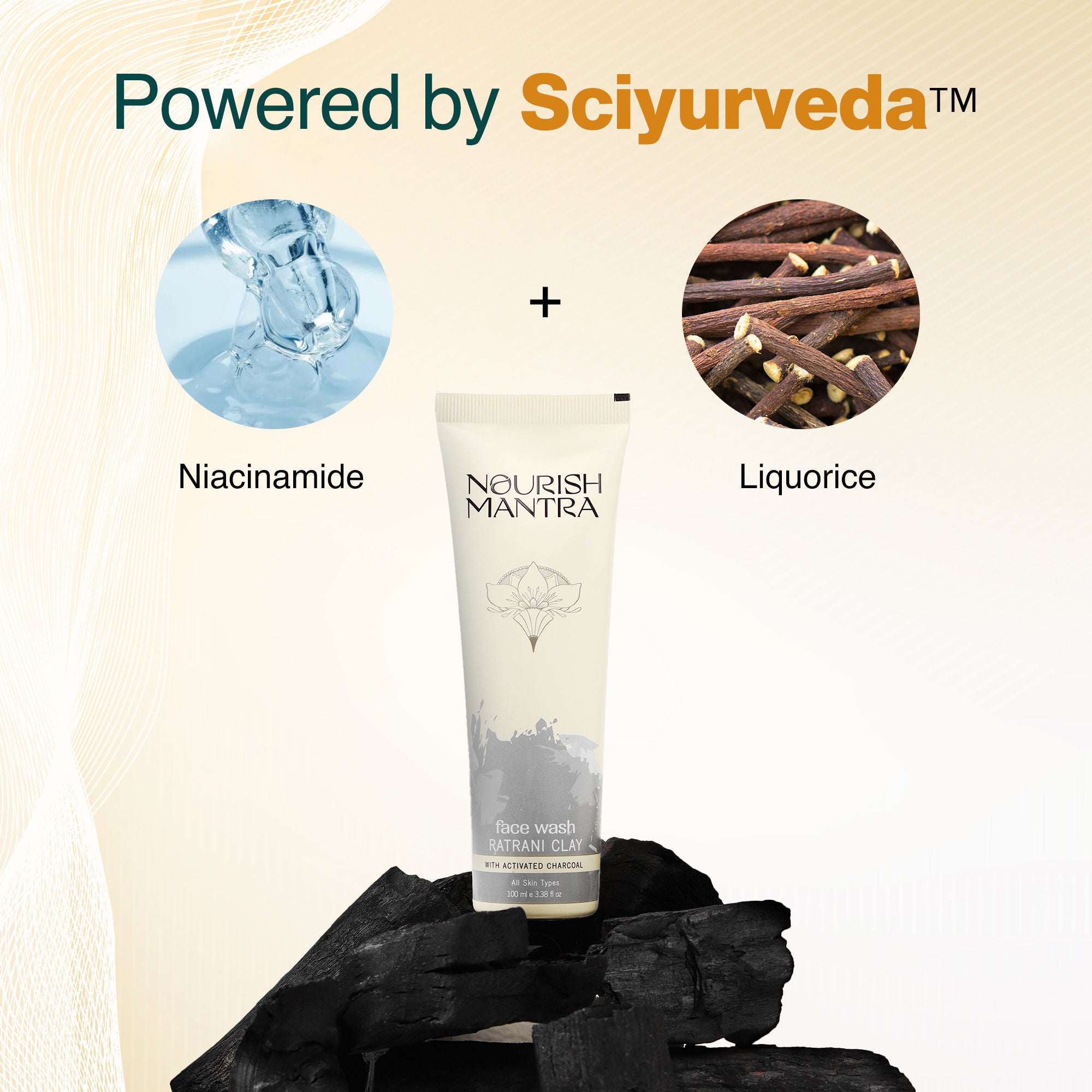 Ratrani Moroccan Lava Face Wash with Activated Charcoal for Deep Pore Cleansing