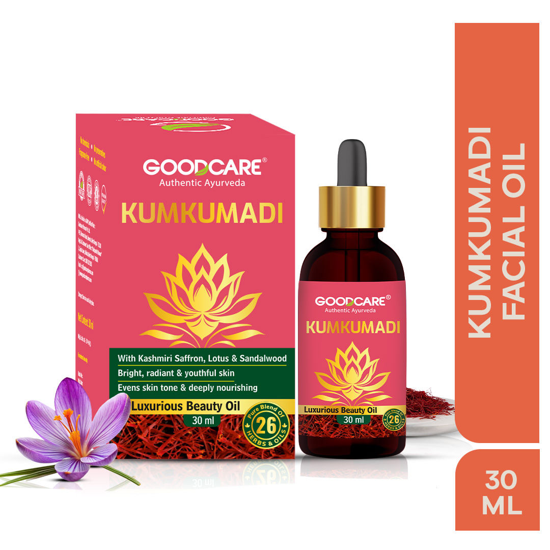 Ayurvedic Kumkumadi Face Oil with Saffron, Lotus and Sandalwood for glowing even toned skin