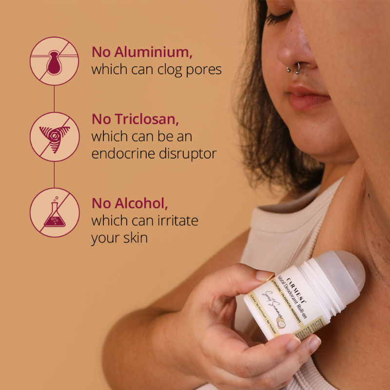 Natural Underarms Roll On Deodorant For Women - Sweet Summer, No Alcohol Or Aluminium