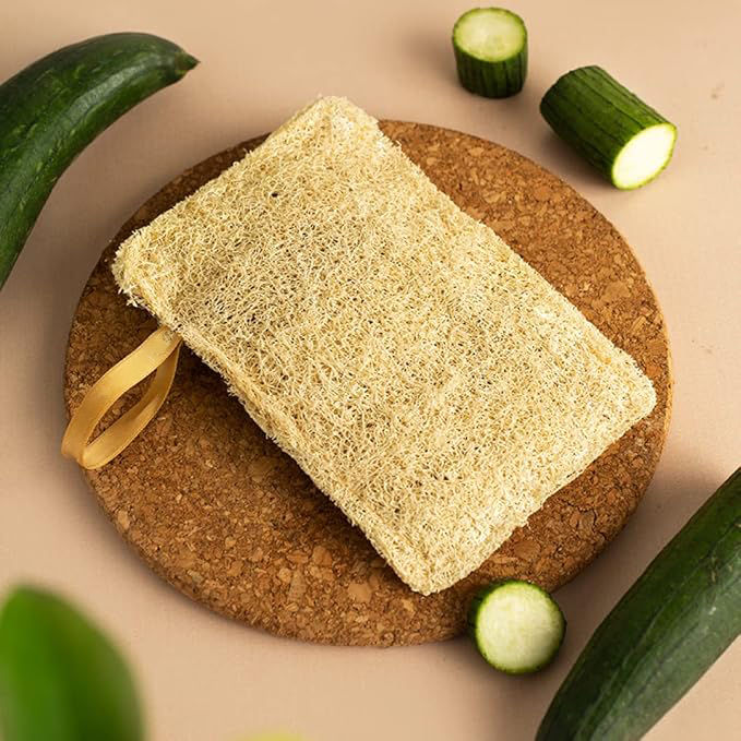 2 Pc Natural Sun Dried Bath LoofahScrubber Sustainable Handmade