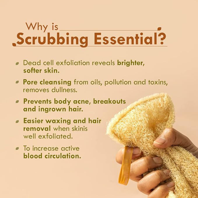 2 Pc Natural Sun Dried Bath LoofahScrubber Sustainable Handmade