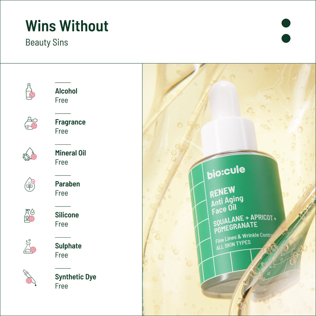 Renew Anti Aging Face Oil With Squalane, Apricot & Pomegranate Oils