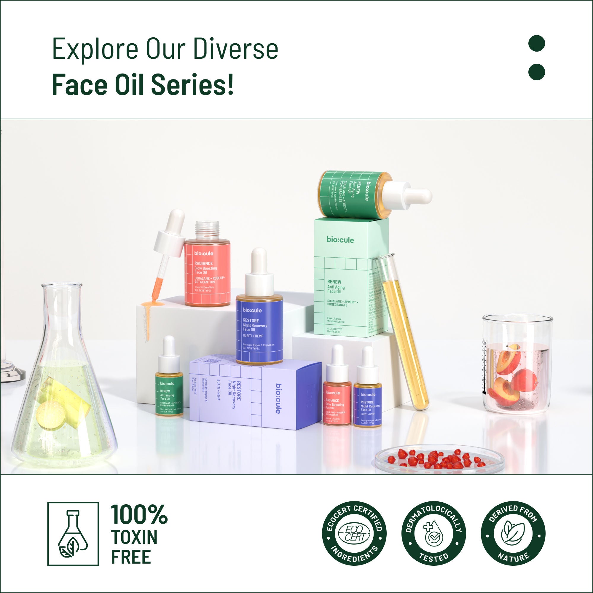 Renew Anti Aging Face Oil With Squalane, Apricot & Pomegranate Oils