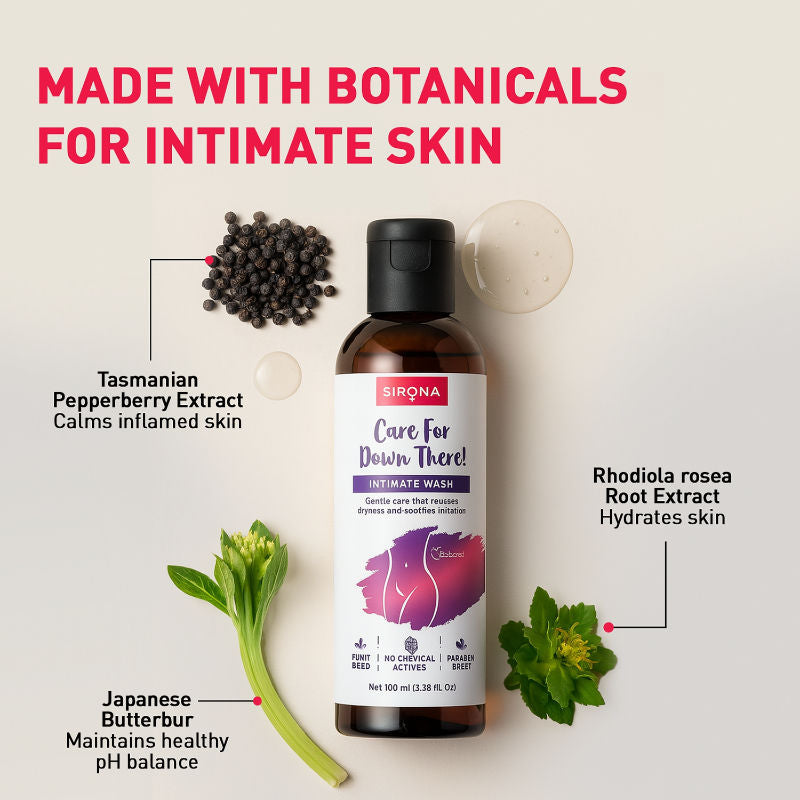 Natural Intimate Wash, Reduces Odor, Itching, Maintains PH Balance, No Paraben & SLS