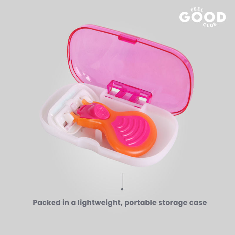 Mini Body Razor With 5 Precision Blades & Travel Case For Painless Body Hair Removal