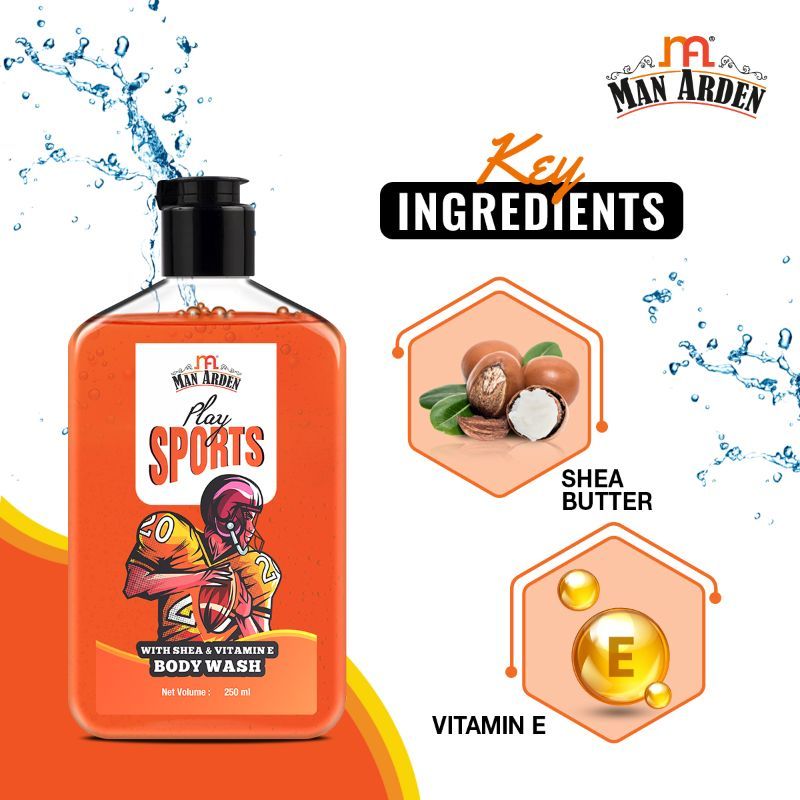 Play Sports Luxury Body Wash Infused With Shea Butter & Vitamin E