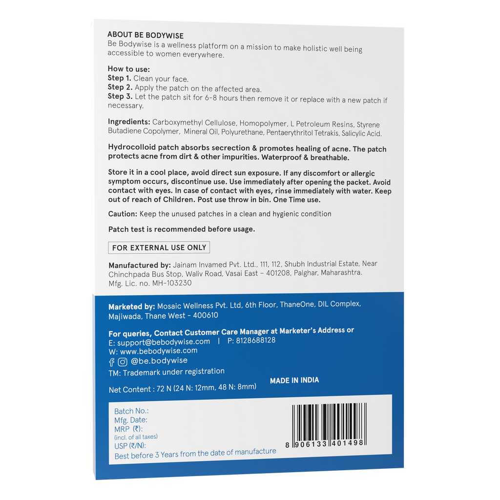 Hydrocolloid Acne Pimple Patch Absorbs & Flattens Acne Overnight