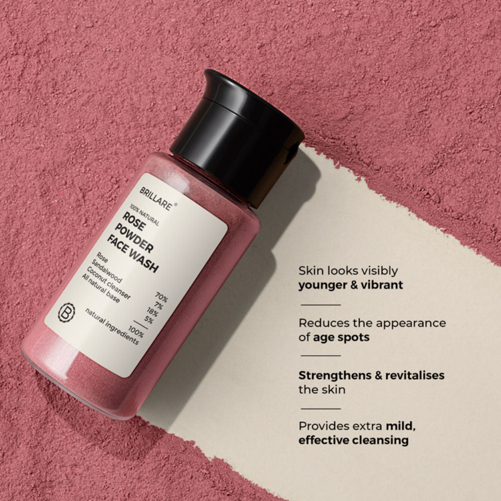 Rose Powder Face Wash for Younger Looking Skin With Sandalwood & Coconut