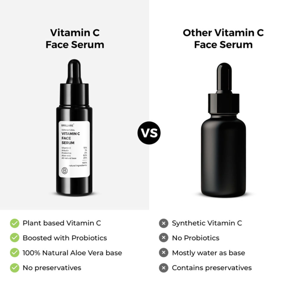 10% Vitamin C Face Serum for Glowing Skin with Probiotics Visible Glow in Just 7 Days