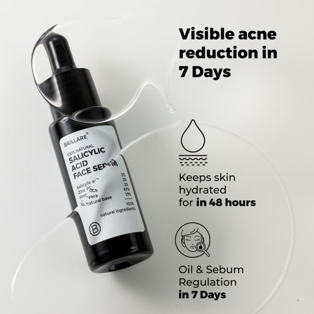 2% Salicylic Acid Face Serum for Acne & Dark Spots Visible Acne Reduction in 7 Days