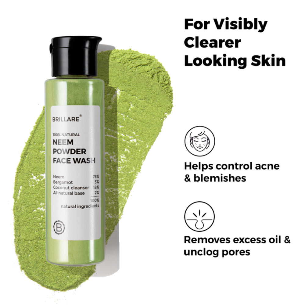 Neem Powder Face Wash Fights Acne, & Pimples 100% Natural Face Wash for men and women