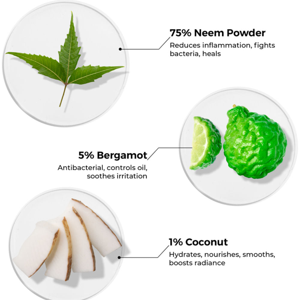 Neem Powder Face Wash Fights Acne, & Pimples 100% Natural Face Wash for men and women