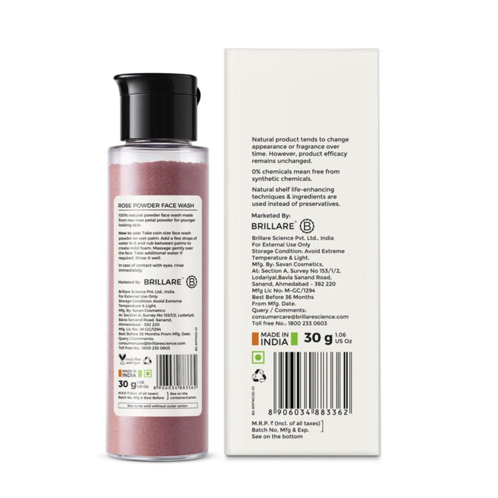 Rose Powder Face Wash For Well Hydrated, Younger Looking Skin